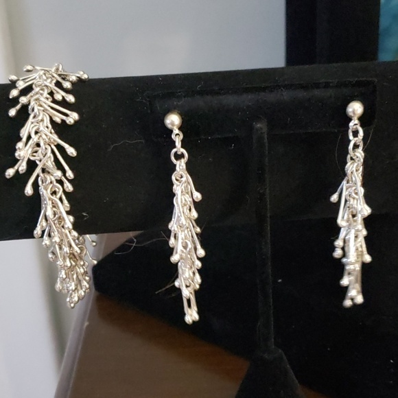 BRACELET AND EARRINGS SET STERLING SILVER .925 - Picture 1 of 7